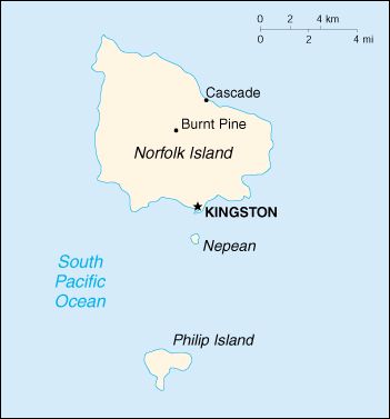 [Country map of Norfolk Island]
